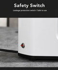 Premium Electric Coffee Grinder With Adjustable Flat Burrs For Espresso And Pour Over Hits Exact Single Dose Every Time Safety switch detail.