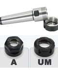 Top Tier High Precision Collet Chuck For Mta2 Mta3 Mta4 And Er Tool Holders with clamping nuts viewed from multiple angles.