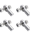 4 Pack M3 18mm Rod End Ball Joint Tie Rod End Adapters For RC Crawler Boat Plane Helicopter Builds 2mm Ball Head Hole M3 Thread High Precision Linkage Connectors For Rugged RC Projects, shown in stainless steel.
