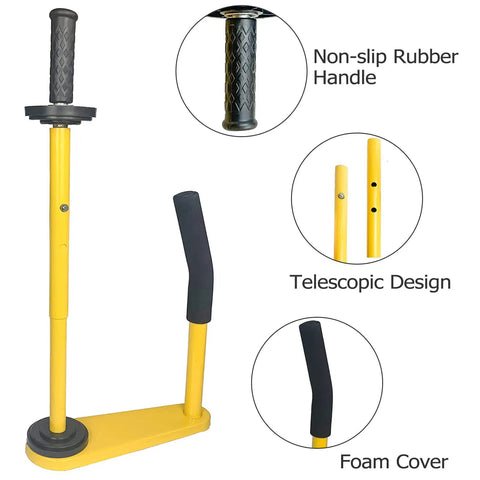 Built Tough Pallet Stretch Film Dispenser With Sure Grip Handle Fits Standard 16 To 18 Inch Rolls For No Sweat Warehouse Wrapping And Fast Shipping Jobs with non-slip rubber handle and telescopic design.