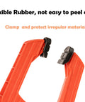 9 Inch Heavy Duty Spring Clamps With Kickass Grip Rock Solid Build Hella Durable Engineering Plastic And Soft Bi Material Handles Sweet For Woodworking And Quick Shop Fixes 2 Piece Set showing flexible rubber tips for clamping irregular materials.