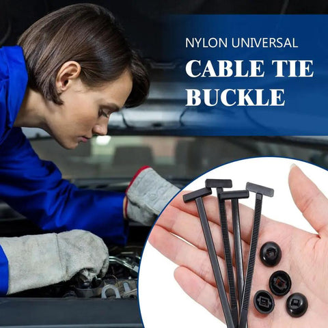 Universal Nylon Cable Tie Buckle Self Locking Zip Ties For Auto Body Panels And Bumpers, Quick Fix Bumper Retainer Clips