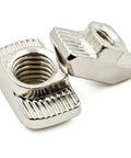 Cool 50 Pack Of Premium M5 T Nuts For 3030 Aluminum Profile Bars showing two close-up T nuts with knurled grip.