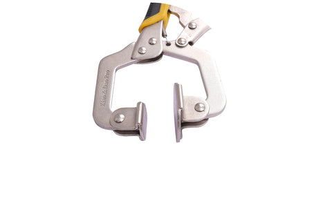 Heavy Duty Clamp With Large Swivel Pads For Woodworking And Welding Projects 11 Inch Adjustable Jaw One Hand Lock Wide Face Clamping