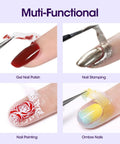 Liquid Latex For Nails Peel Off Cuticle Guard Skin Barrier Protector for nail art, four styles shown including ombre and stamping