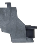 Premium Smooth Ride Dishwasher Rack Carrier And Roller Replacement Kit For Lower Basket, gray metal and black nylon, side view.
