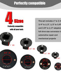 Huge Low Profile Impact Socket Adapter Kit For Tight Spaces, 4 Cr-Mo steel drive adapters 1 inch to 1/4 inch