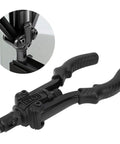Heavy Duty Dual Handle Rivet Gun Kit With Comfort Grip Handles For M3 To M10 Thread Sizes And Easy Installation Tool Set For Pros And DIYers, black steel body