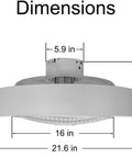 Modern Flush Mount Ceiling Fan With Light For Kitchen Bedroom Bathroom Super Quiet Low Profile Electric Fan dimensions diagram