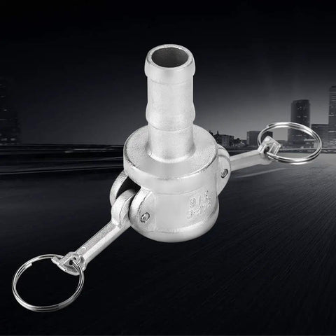 Straight Up Heavy Duty 316 Stainless Steel Camlock Coupling Quick Connect Pipe Fitting For Hydraulic Systems and Female Hose Lines Built Tough For Commercial Sites Featuring No Sweat Slide Handle Assembly, DN20 size.