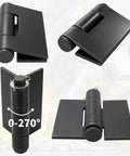 4 Pack Beefy Heavy Duty Weld On Hinges Metal 4.2 x 4.4 Inch Weldable Door Hinge Butt Butterfly showing angles and 270° swing