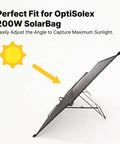 Two Pack Solar Panel Stand Mount With Adjustable Tilt Bracket, carbon steel at 45 degrees with arrow showing sunlight direction.