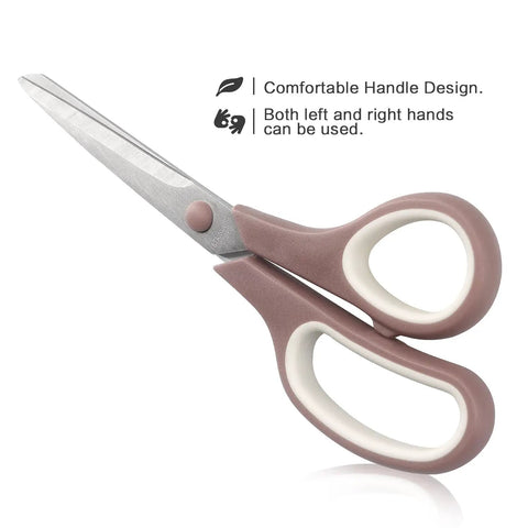 8.5 Inch Pastel Scissors Three Pack Heavy Duty Stainless Steel With Soft Grip Ergonomic Handles Left Or Right Hand Friendly Ultra Sharp Cutters For Crafting School Projects And Office Use, pink pair