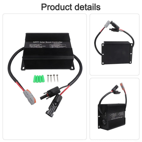 Heavy Duty Beast 1000W Solar Charge Controller With Smart MPPT Tracking For 48V 60V 72V Battery Banks shown with wiring connections and screws.