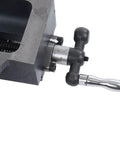 Close-up of smooth handwheels on Heavy Duty 4 Inch Slide Drill Press Vise Crafted From Durable Cast Steel With Smooth Handwheels.