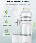 Legit Leak Proof Automatic Bird Water Dispenser With Drip Free Sippin Station For Small Parrots Parakeets Cockatiels And Budgies 140Ml capacity and sturdy plastic design.