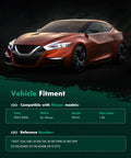 Nissan Sentra vehicle fitment details for 2002-2006 model compatibility with alternator and reference numbers.