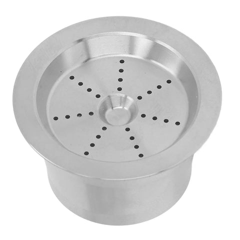 Level Up Your Morning Routine With Premium Reusable Coffee Pods Using A Smart Double Filtration Setup And Top Tier Stainless Steel Capsules For CaffeItalia Machines Plus Cleaning Brush And Silicone Rings - stainless steel espresso pod with perforated base.