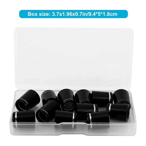 12 Pack Black Golf Iron Ferrules With Single Silver Ring For 0.335 Inch Shafts Replacement Durable Plastic Club Ferrules in box