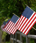 12 Pack USA Handheld Stick Flags 8 By 12 Inch Spearhead Patriotic American Flags Made In USA For Veterans Day Grave Markers Parades And Celebrations