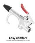 Long Reach Pneumatic Air Blow Gun With 24 Inch Angled Aluminum Nozzle Pistol Grip Trigger Quarter Inch NPT Inlet Rubber Tip