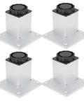 Adjustable Aluminum Alloy Cabinet Leg Set Four Piece With 15mm Height Adjustment, square furniture legs for cabinets and tables.