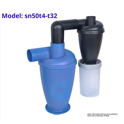 Cyclone Dust Collector for Woodworking, 50T4 T32 Series, blue and black vacuum filter separator unit.