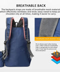 Ultralight Foldable Backpack For Hiking And Cycling Portable Travel Rucksack with breathable mesh shoulder straps in black