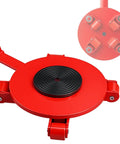 Heavy Duty Industrial Machinery Mover With Reinforced Steel Skates And Pull Handle For Workshop Cargo Transport And Oversized Load Up to 15 Tons Agi red swivel base with black rubber surface