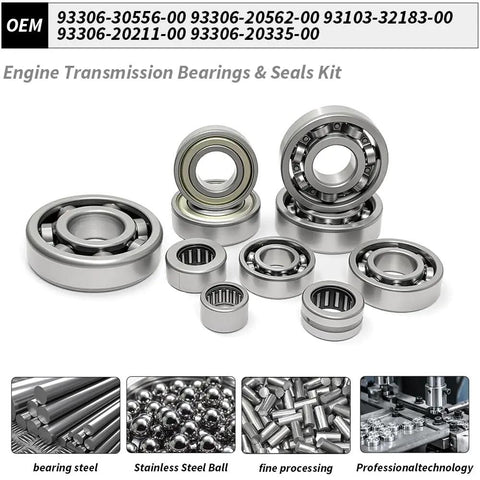 Metal bearings from the Engine Transmission Bearings And Seals Kit For Yamaha Blaster 200 YFS200 1988 2006