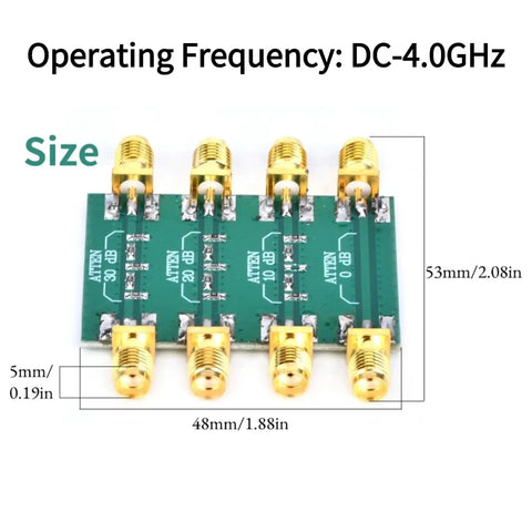 RF Attenuator With SMA Double Female Connector 50 Ohm For Precise Signal Attenuation, DC Coupled, Stable Load Matching, Carbon Film