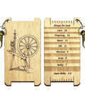 Straight Up Essential Vintage Wooden Wrap Per Inch Guide Gauge For Spinners measuring tool with acrylic clasp, 40x75mm, for yarn types
