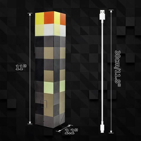 Product image of Glow Torch Wall Lamp With 7 Color Night Light, Rechargeable, Handheld Or Wall Mountable Table Light, 11 x 2.2 in with USB cord