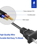 2 Prong 5Ft Power Cord For PlayStation And Xbox Consoles, Gamer Ready Replacement Cable, Compatible With PS5 PS4 PS4 Slim PS3 Slim Super Slim, Xbox Series S X, Xbox One S X, 18 AWG Figure 8 IEC320 C7, black plug close-up