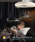 Super Quiet Low Profile Ceiling Fan With Lights And Hassle Free Smart Remote Space Saving Flush Mount Fixtures For Bedroom Living Room, ceiling fan above sleeping child.