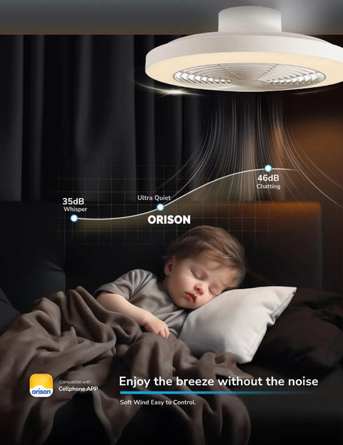 Super Quiet Low Profile Ceiling Fan With Lights And Hassle Free Smart Remote Space Saving Flush Mount Fixtures For Bedroom Living Room, ceiling fan above sleeping child.