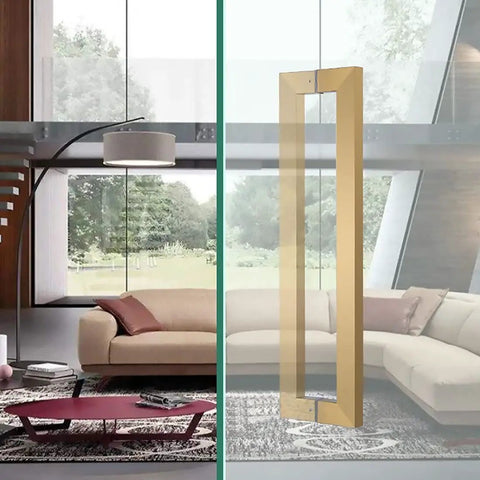 Sliding Barn Door Handle Stainless Steel Pull For Glass Shower Doors Inside And Outside Use Easy Install with gold finish