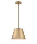 Derose Transitional One Light Indoor Pendant Light In Brushed Brass Finish That Works With Sloped Ceilings Modern Home Fixture