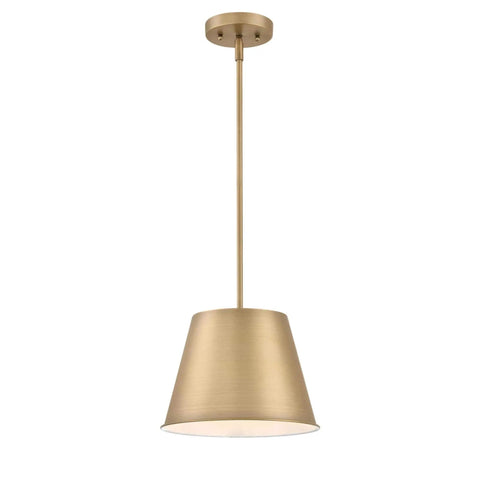 Derose Transitional One Light Indoor Pendant Light In Brushed Brass Finish That Works With Sloped Ceilings Modern Home Fixture
