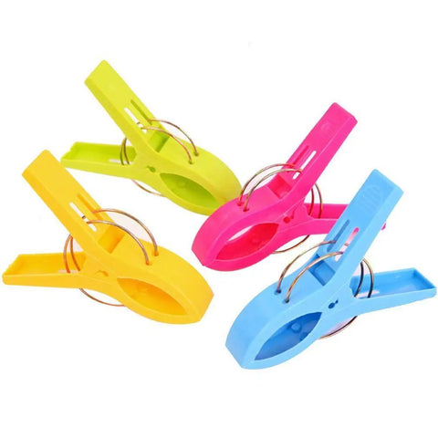 Heavy Duty Beach Towel Clips For Chairs And Loungers, multicolored, windproof clips to keep towels from blowing away on beach.