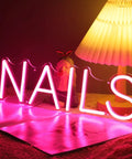 LED Neon Nail Sign Pink Lights For Nail Spa Beauty Salon Studio USB Powered 5V Dimmer Switch 15.75 Inch indoor decor