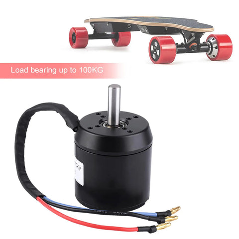 Premium Brushless Hub Motor For Electric Skateboards And Scooters Featuring Sensorless Control And 3000 Watt Power 170 KV Rating, close-up view.