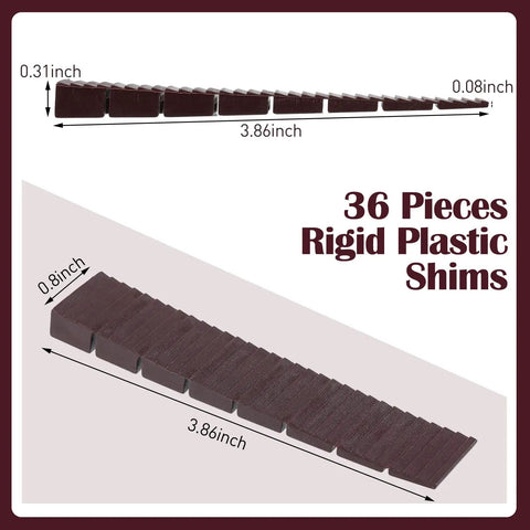 36 Piece 4 Inch Sloped Plastic Composite Shims Leveling Wedges For Home Furniture DIY And Restaurant Use Indoor Outdoor