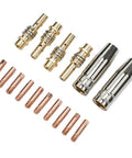 Premium 15AK TIG Welding Nozzle And Collet Set For MIG Torch With High Conductivity Copper Tips, 0.8mm And 1.0mm Sizes, 16 Piece Consumable Kit For Industrial Metal Fabrication components.