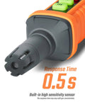 Gas Leak Detector With Dual Sensitivity For Home And RV, Audible And Visual Alarm, sensor close-up, 0.5 sec response time shown.