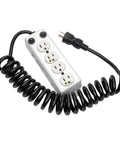 Safe-IT Rugged Hospital-Grade Power Strip For Patient Care Areas UL 1363A Compliant, 4 Outlets, 3ft Coiled Extension Cord