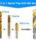 Pro Grade Titanium Plated Drill Tap Set 6 Pack With HSS Taps And Drill Bits, Hex Shank M3 M4 M5 M6 M8 M10 For Metal, Aluminum, Zinc, Plastic - Fast, Precise Threading.