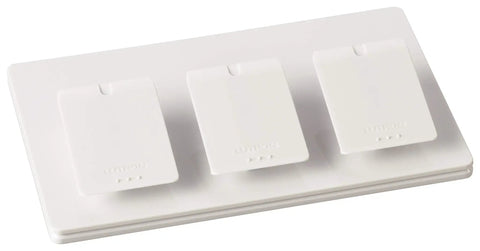 Triple Pedestal Remote Stand for Pico Remotes, Weighted Non Slip Tabletop Dock, White L-PED3-WH, top view