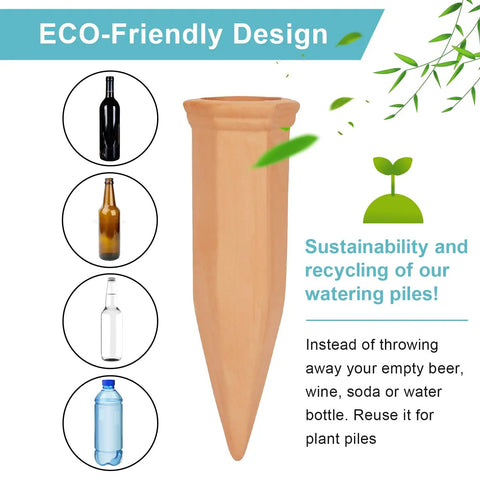 10 Pack Clay Self Watering Nails For Indoor And Outdoor Plants Terracotta Plant Watering Piles with eco-friendly design.