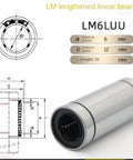 Beefed Up Linear Motion Bearing Extension Kit For LM6LUU LM8LUU LM10LUU And 12 To 50 LUU Sliding Rails For Smooth Easy Install And Long Lasting Performance With Low Friction And Quick Mount Design For Tough Workflows. LM6LUU linear bearing, 6mm ID, 12mm OD, 35mm length
